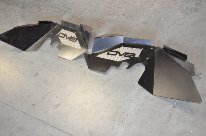 DV8 Offroad 07-18 Jeep Wrangler JK Front Aluminum Inner Fender - Black Wheel Well Liners DV8 Offroad