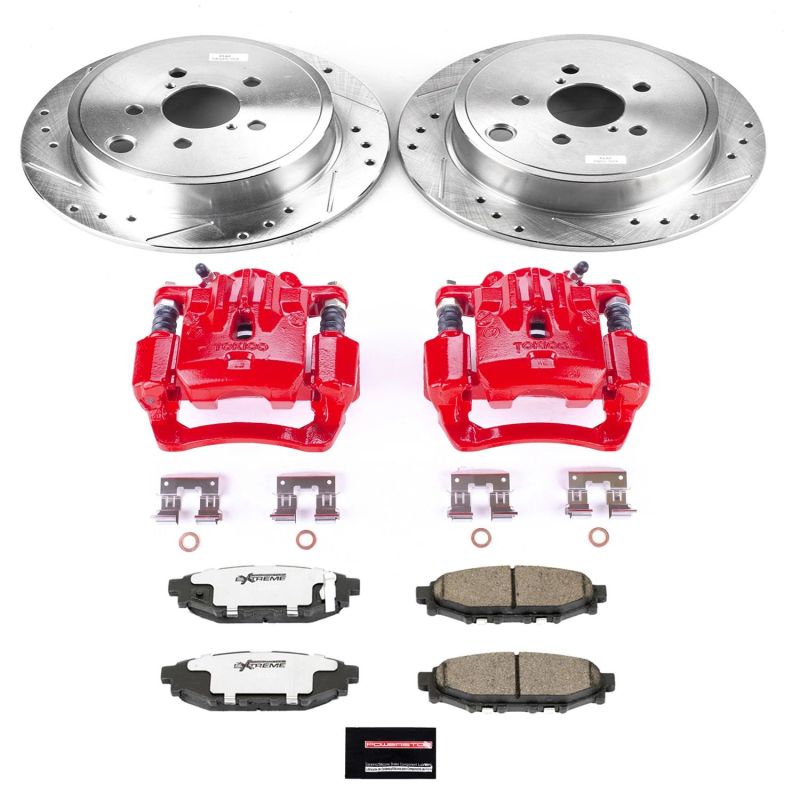 Power Stop 10-14 Subaru Legacy Rear Z26 Street Warrior Brake Kit w/Calipers Brake Kits - Performance D&S PowerStop