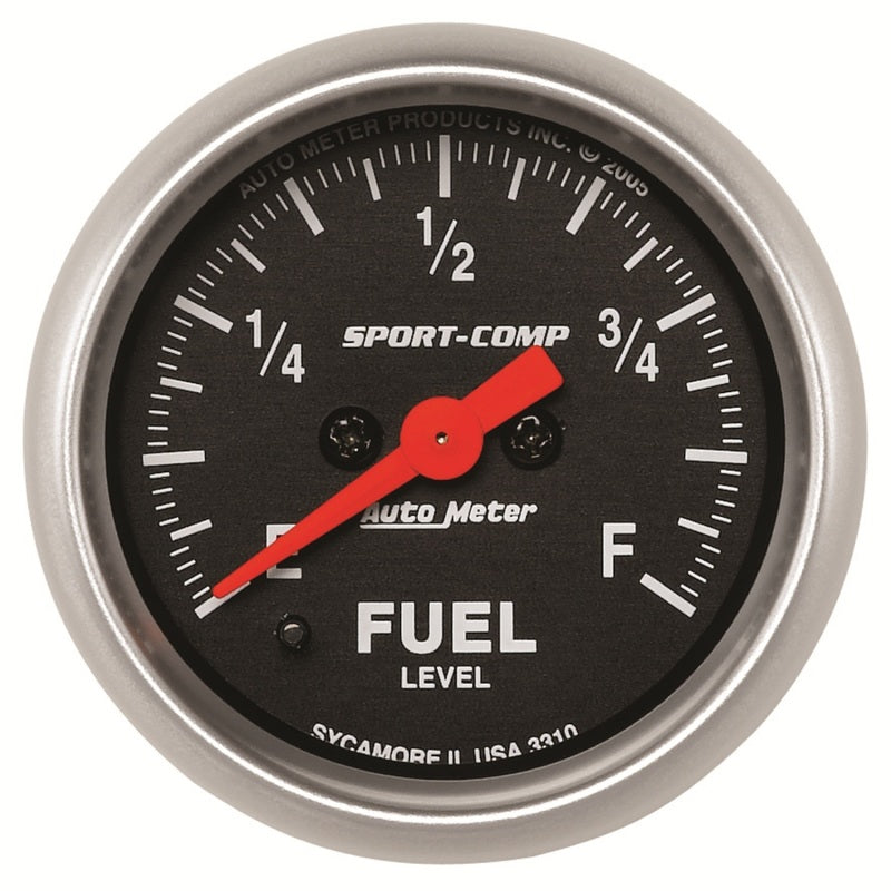 Autometer Sport Comp 52mm Full Sweep Electronic Fuel Level Programmable Empty-Full Range Gauge Gauges AutoMeter
