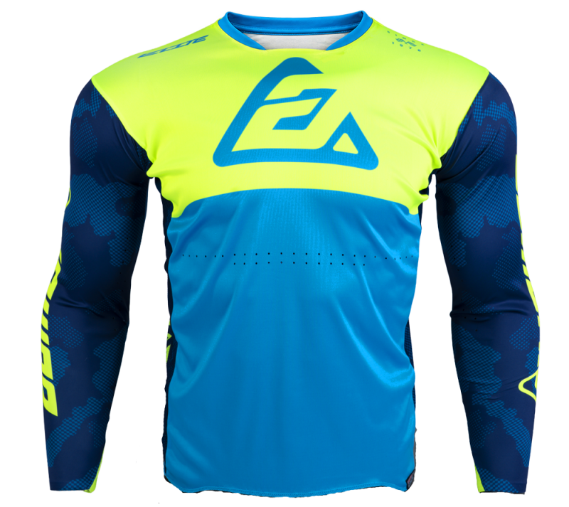 Answer LE Elite Camo Jersey Cyan/Hyper Acid/Black - Large Jerseys Answer