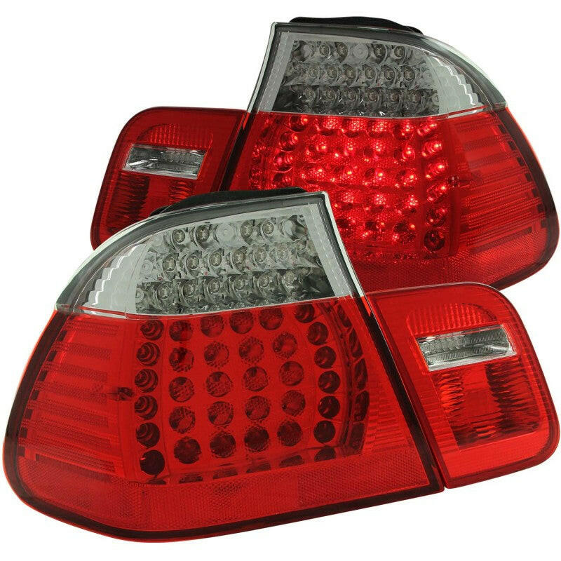 ANZO 1999-2001 BMW 3 Series E46 LED Taillights Red/Clear 4pc Tail Lights ANZO