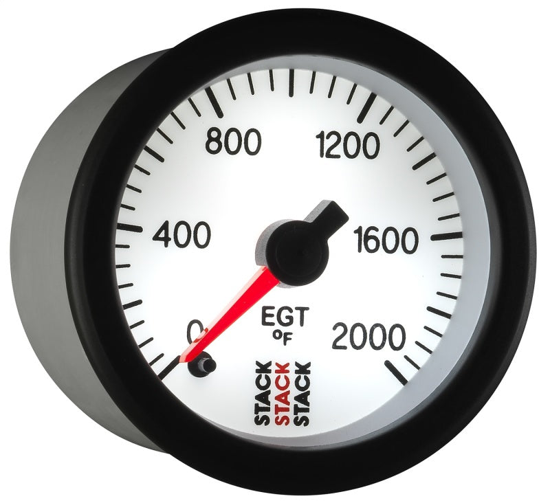 Autometer Stack 52mm 0-2000 Deg F Pro Stepper Motor Exhaust Gas Temp Gauge - White Gauges AutoMeter
