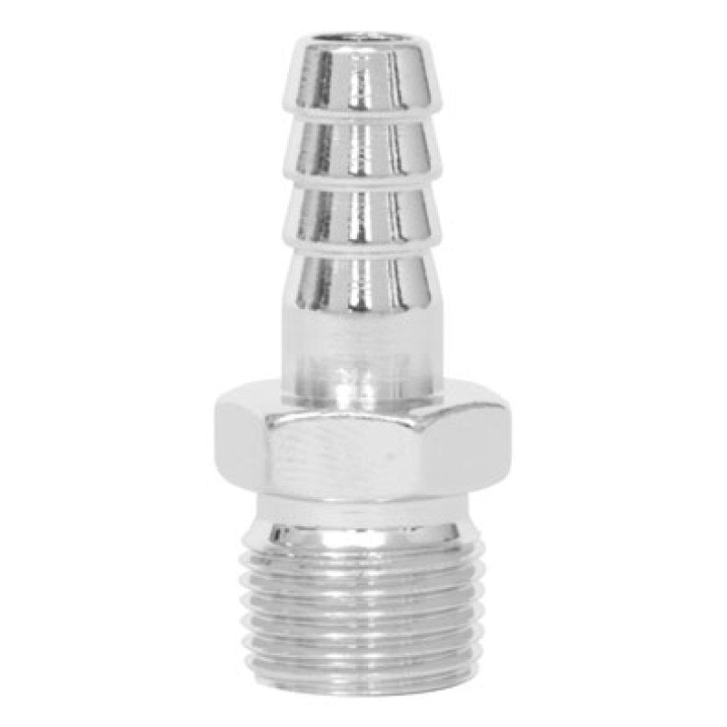 Spectre Fuel Fitting 3/8in. Hose Barb NPT Threads - Chrome Fittings Spectre