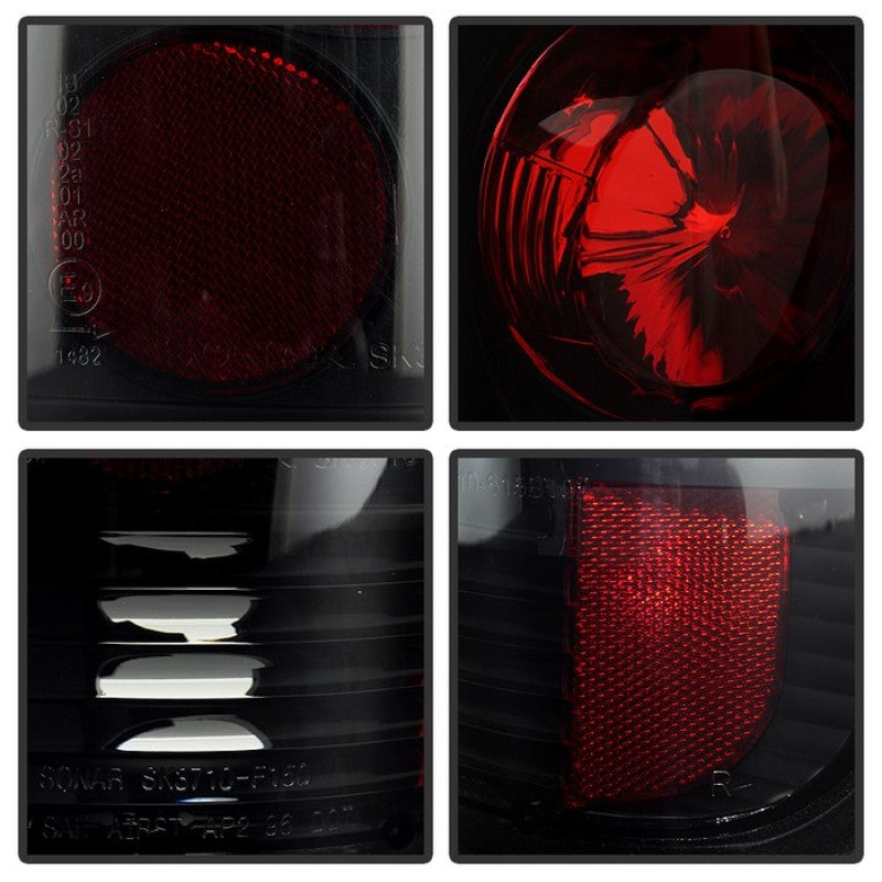 Spyder Ford F150 Styleside 97-03/F250/350/450/550 Euro Style Tail Lights Blk Smke ALT-YD-FF15097-BSM Tail Lights SPYDER