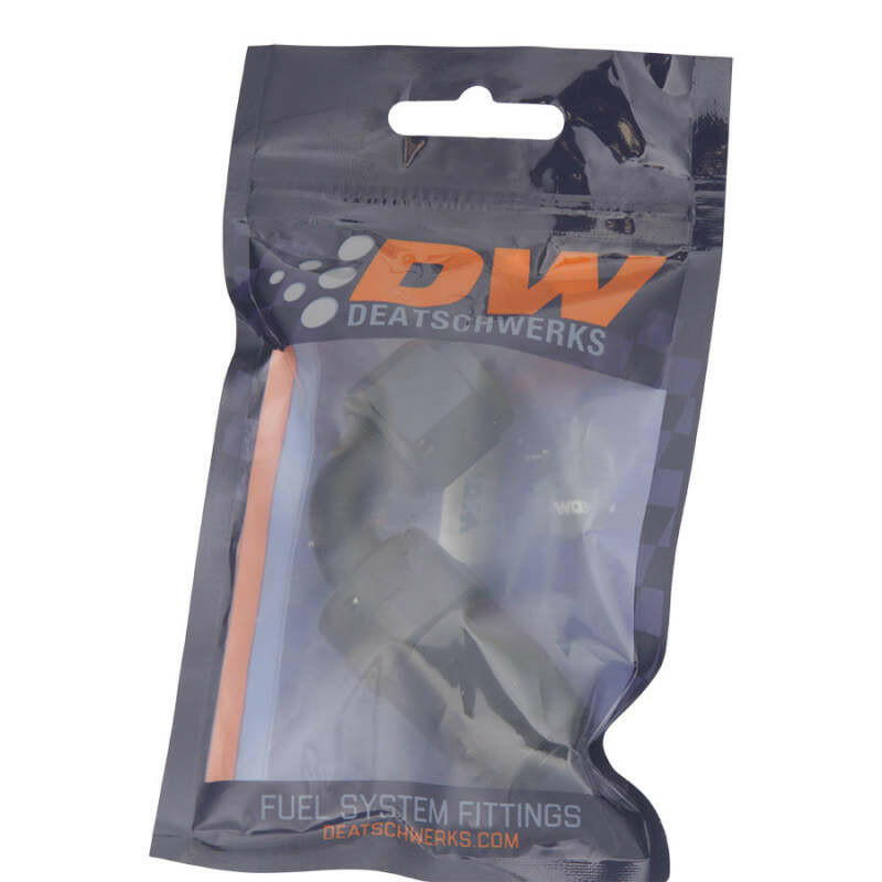 DeatschWerks 6AN Female Swivel 90-Degree Hose End CPE - Anodized Matte Black Fittings DeatschWerks