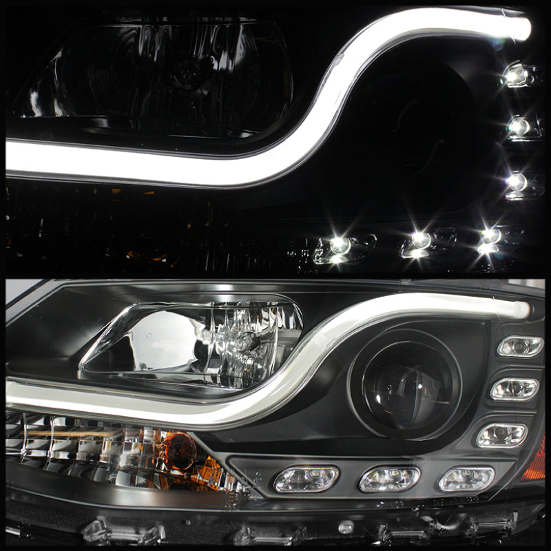 Spyder Volkswagen Jetta 11-14 Projector Headlights Halogen Light Tube DRL Blk PRO-YD-VJ11-LTDRL-BK Headlights SPYDER