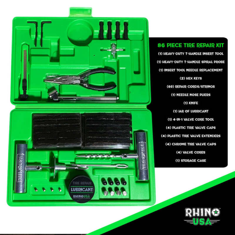 Rhino USA Tire Repair Plug Kit, 86 Pieces Tire Pressure Sensors Rhino USA