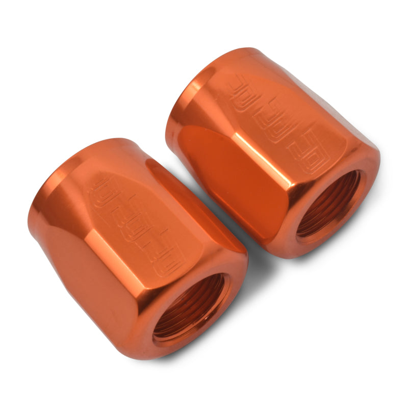 Russell Performance 2-Piece -6 AN Anodized Full Flow Swivel Hose End Sockets (Qty 2) - Orange Fittings Russell