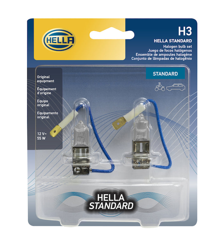 Hella Bulb H3 12V 55W Pk22S T325 (2) Bulbs Hella