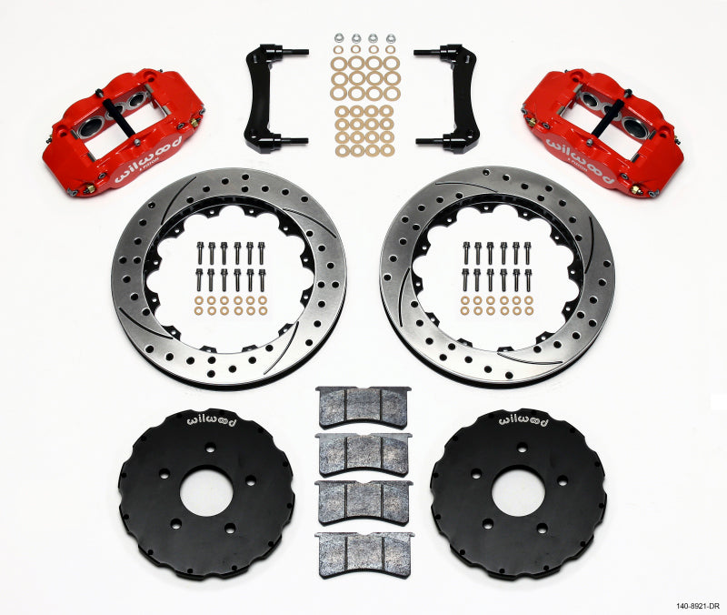 Wilwood Narrow Superlite 6R Front Hat Kit 13.06in Drill Red 2005-up Corvette C6 Big Brake Kits Wilwood