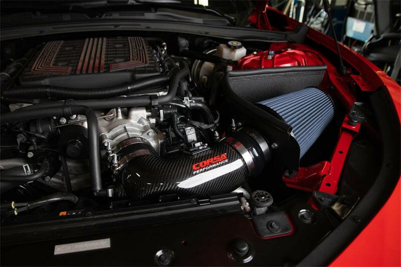 Corsa 2017-2023 Chevrolet Camaro ZL1 Carbon Fiber Air Intake w/ MaxFlow 5 Oil Filtration Cold Air Intakes CORSA Performance