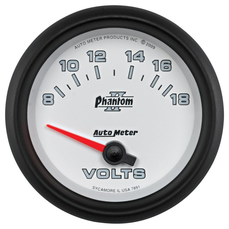 Autometer Phantom II 2-5/8in 18V Electric Voltmeter Gauge Gauges AutoMeter