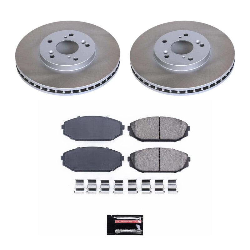 Power Stop 99-04 Honda Odyssey Front Semi-Coated Rotor Kit Brake Kits - Performance Blank PowerStop