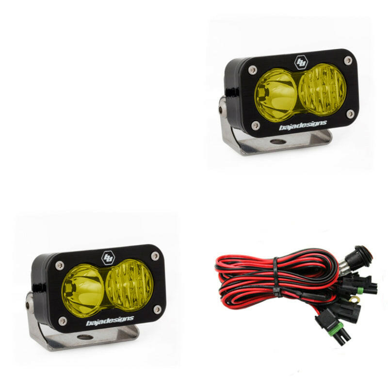 Baja Designs S2 Pro Wide Cornering Pair - LED Amber Light Bars & Cubes Baja Designs