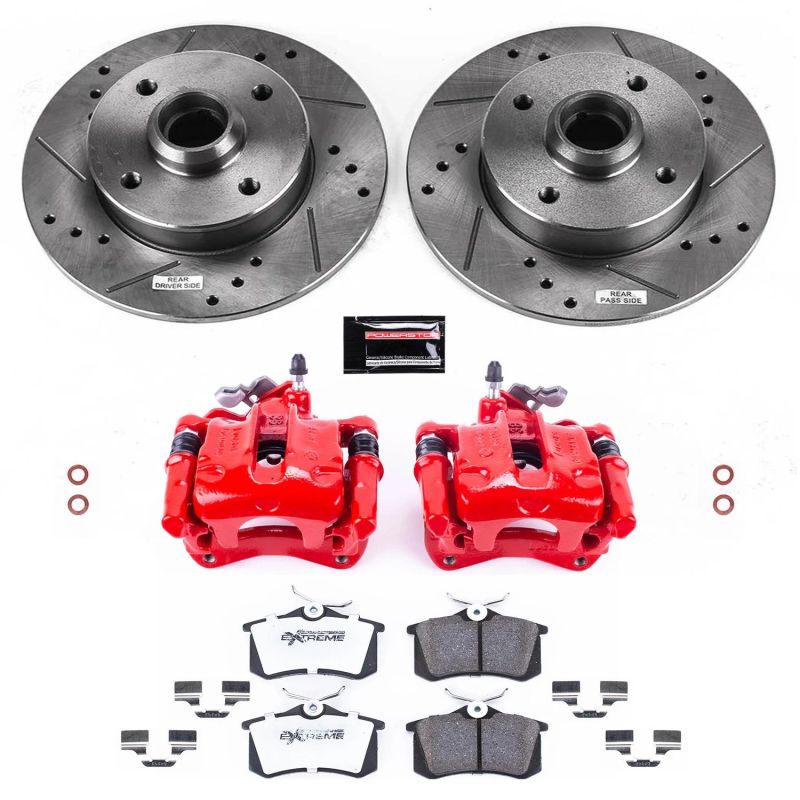 Power Stop 93-94 Volkswagen Golf Rear Z26 Street Warrior Brake Kit w/Calipers Brake Kits - Performance D&S PowerStop