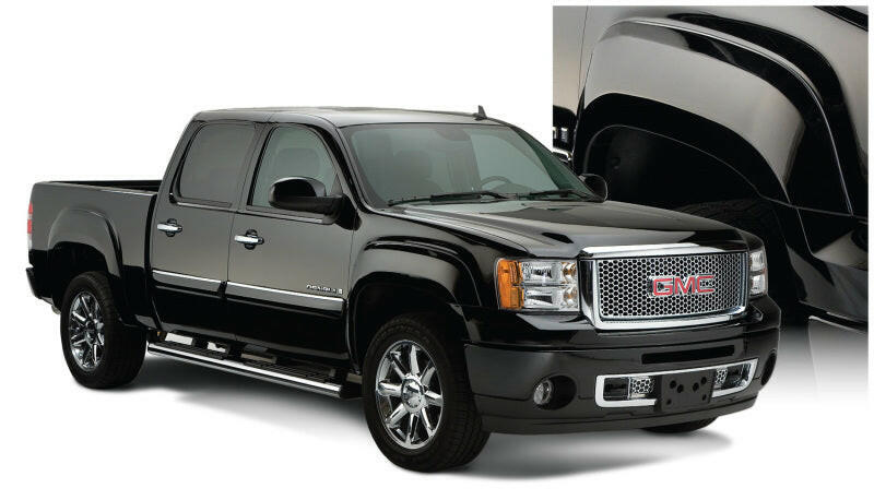 Bushwacker 07-13 GMC Sierra 1500 Fleetside OE Style Flares 4pc 69.3in Bed - Black Fender Flares Bushwacker