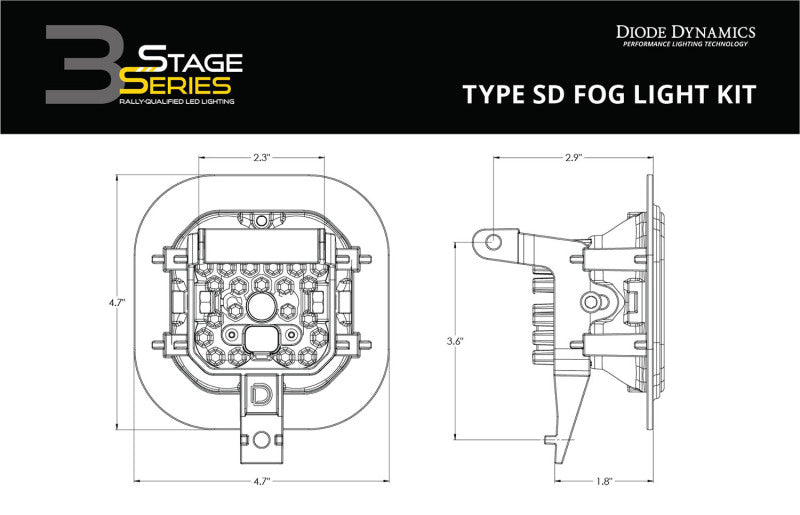 Diode Dynamics SS3 Sport Type SD Kit ABL - White SAE Fog Light Accessories and Wiring Diode Dynamics