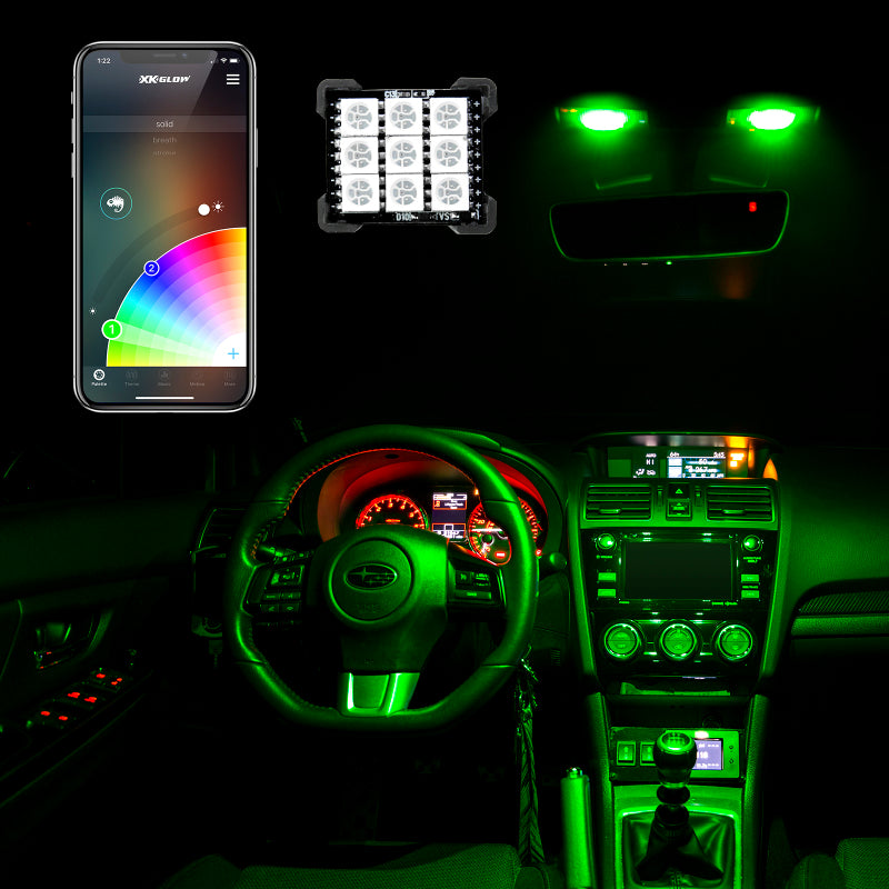 XK Glow RGB Festoon LED Panel XKchrome Bluetooth App Controlled Dome Bulb Light Accessories and Wiring XKGLOW