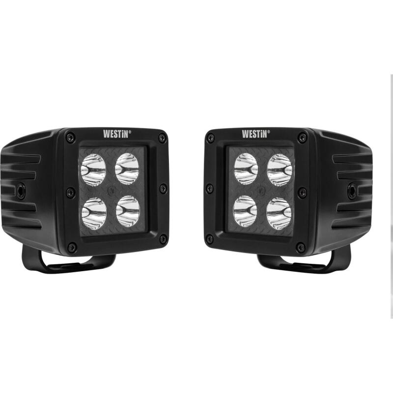 Westin LED Auxiliary Light 3.2in x 3.0in Spot w/5W Cree - Black Light Bars & Cubes Westin