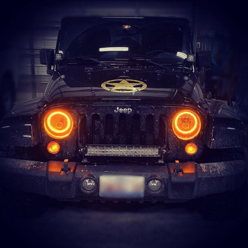 Oracle 7in High Powered LED Headlights - Black Bezel - ColorSHIFT - BC1 Headlights ORACLE Lighting