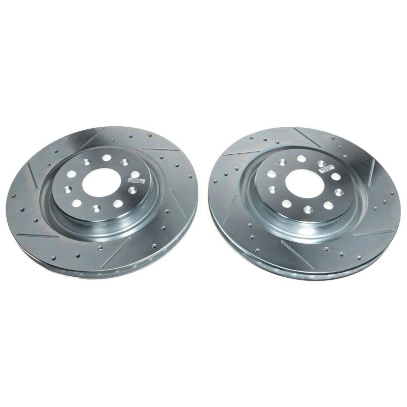 Power Stop 20-21 Chevrolet Corvette Rear Evolution Drilled & Slotted Rotor - Pair Brake Rotors - Slot & Drilled PowerStop