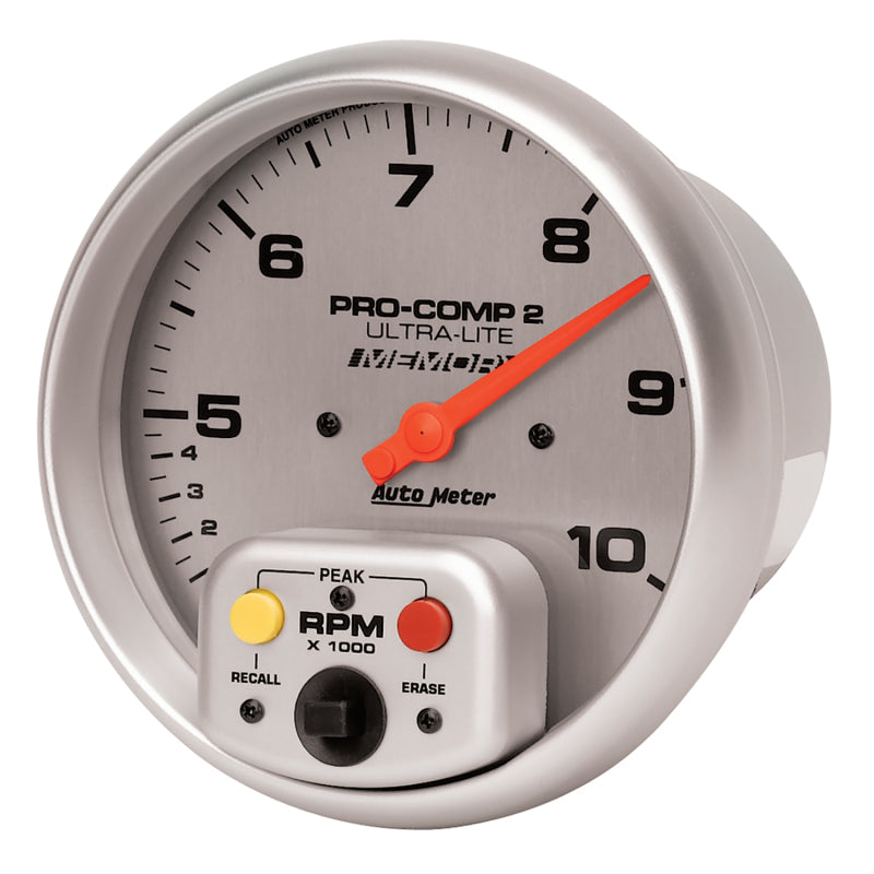 Autometer Ultra-Lite 5 inch 10K RPM In Dash Dual Range w/ Memory Tachometer Gauges AutoMeter