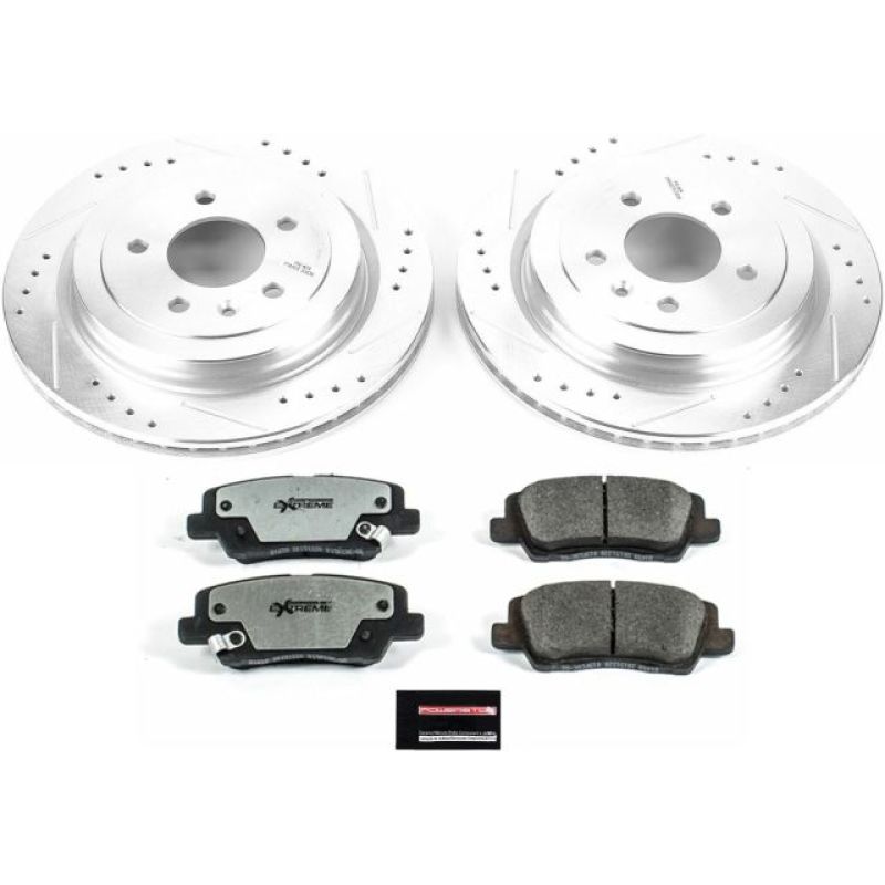 Power Stop 13-15 Cadillac ATS Rear Z26 Street Warrior Brake Kit Brake Kits - Performance D&S PowerStop