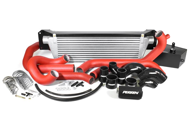 PERRIN 15-21 Subaru STI Front Mount Intercooler Boost Tubes + Hardware - Red Tubes Intercooler Ducting Perrin Performance