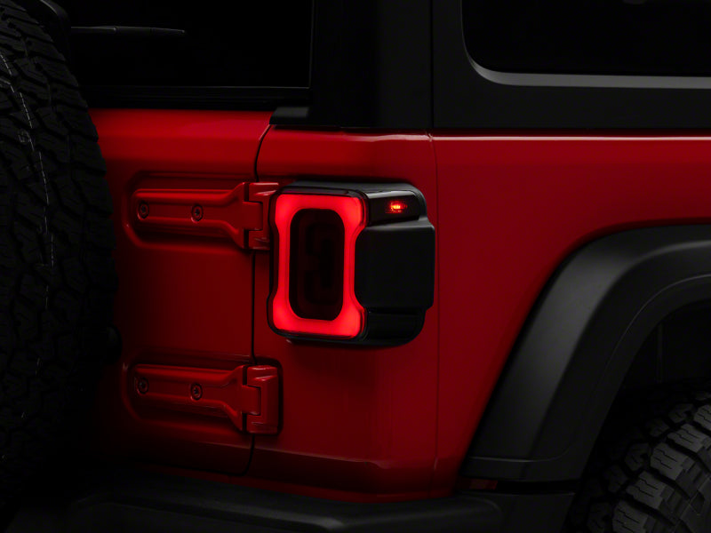 Raxiom 18-23 Jeep Wrangler JL Axial Series Carver LED Tail Lights- Blk Housing (Smoked Lens) Tail Lights Raxiom