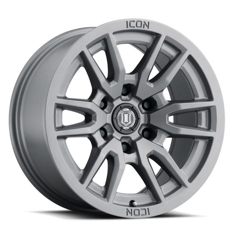 ICON Vector 6 17x8.5 6x120 0mm Offset 4.75in BS 67mm Bore Titanium Wheel Wheels - Cast ICON