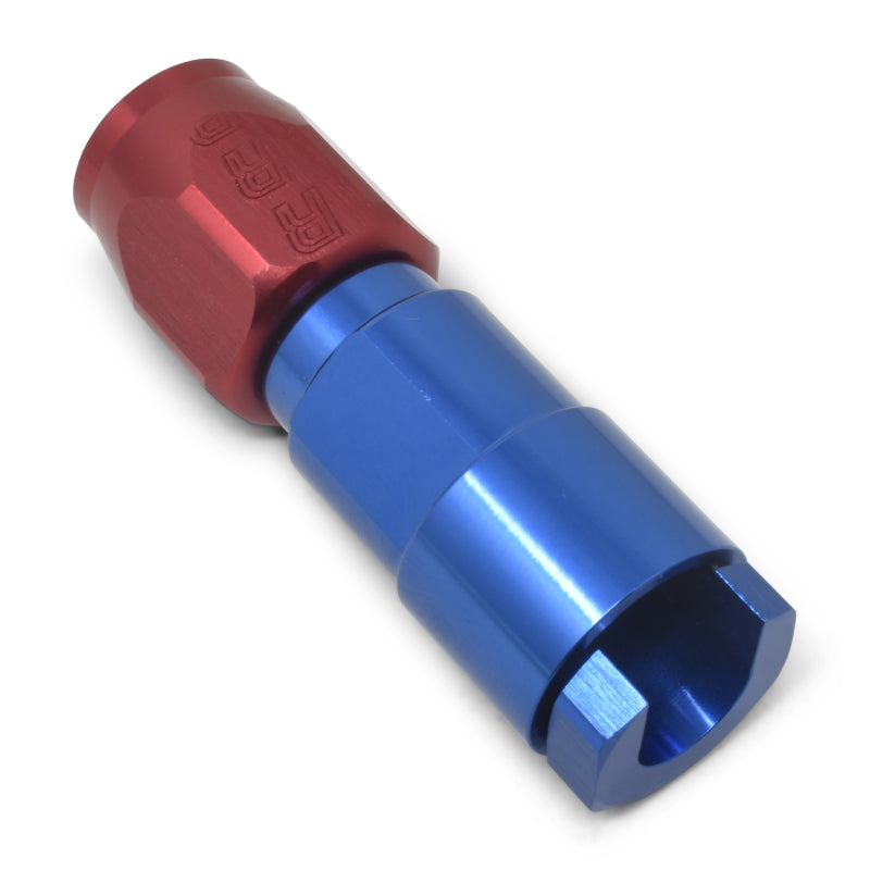 Russell Performance 5/16in SAE Quick Disc Female to -6 Hose Red/Blue Straight Degree Hose End Fittings Russell