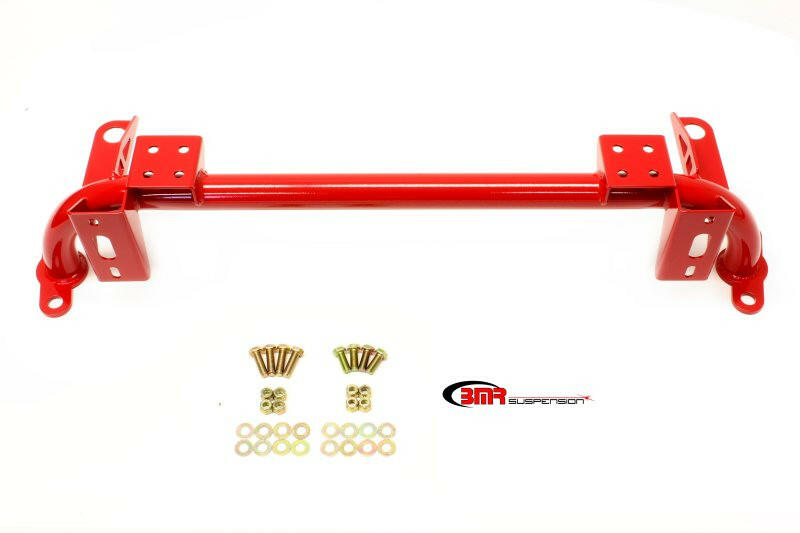 BMR 05-14 S197 Mustang Radiator Support w/ Sway Bar Mount - Red Radiator Stays BMR Suspension