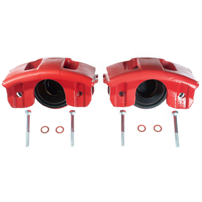 Power Stop 90-01 Jeep Cherokee Front Red Calipers w/o Brackets - Pair Brake Calipers - Perf PowerStop