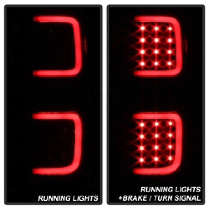 xTune Ford F150 09-14 LED Tail Lights - Black ALT-ON-FF15009-LBLED-BSM Tail Lights SPYDER