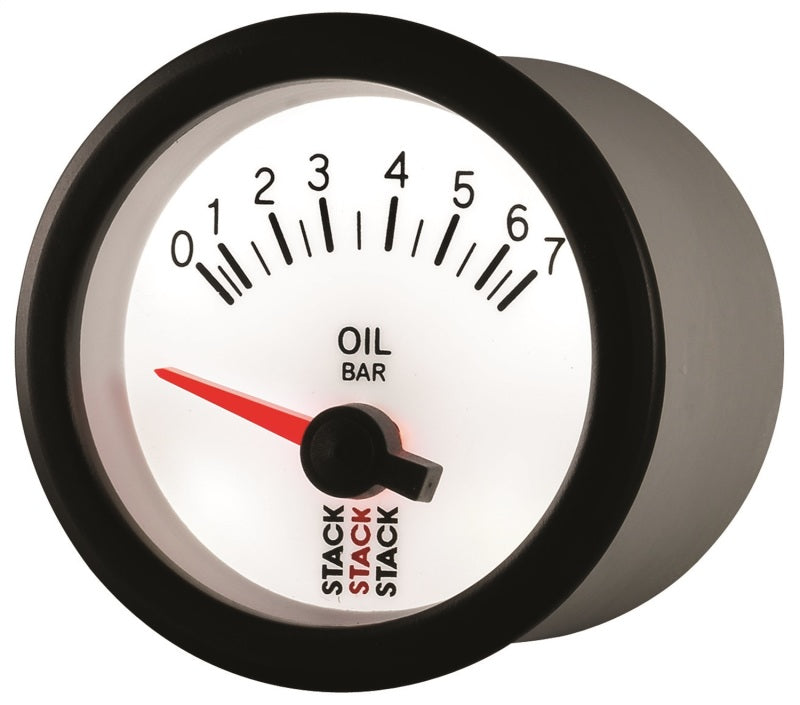 Autometer Stack 52mm 0-7 Bar M10 Male Electric Oil Pressure Gauge - White Gauges AutoMeter