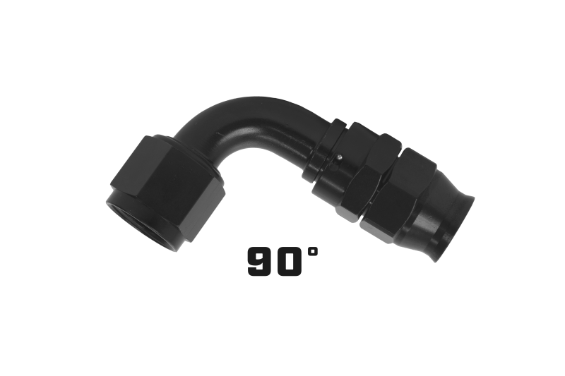 Aeromotive PTFE Hose End - AN-12 - 90 Deg - Black Anodized Fittings Aeromotive