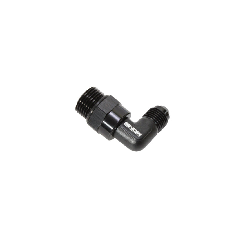 Snow -8 ORB to -6AN 90 Degree Swivel Fitting (Black) Fittings Snow Performance