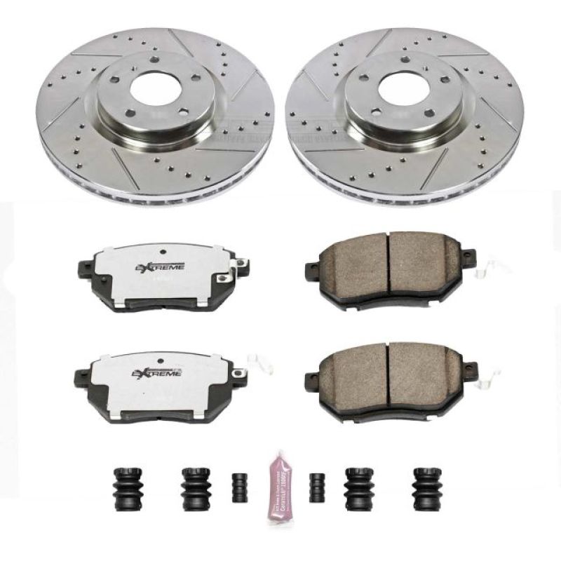 Power Stop 07-08 Nissan Maxima Front Z26 Street Warrior Brake Kit Brake Kits - Performance D&S PowerStop
