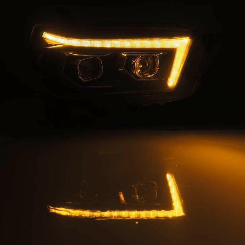 AlphaRex 10-13 Toyota 4Runner PRO-Series Projector Headlights Plank Style Black w/Seq Signal/DRL Headlights AlphaRex