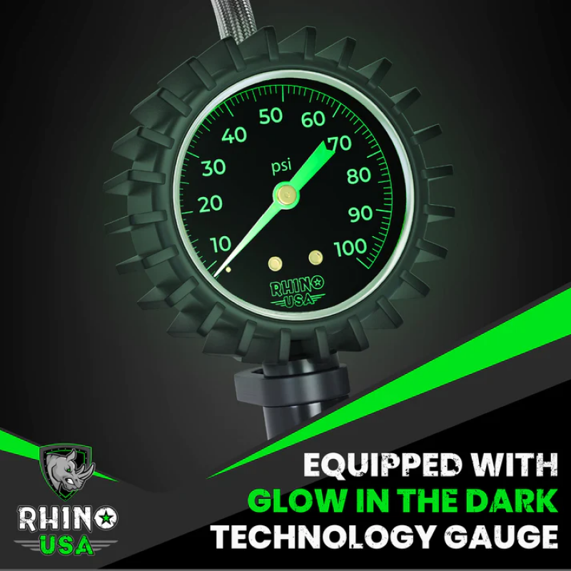 Rhino USA 100 Psi Analog Tire Inflator Gauge Gauges Rhino USA