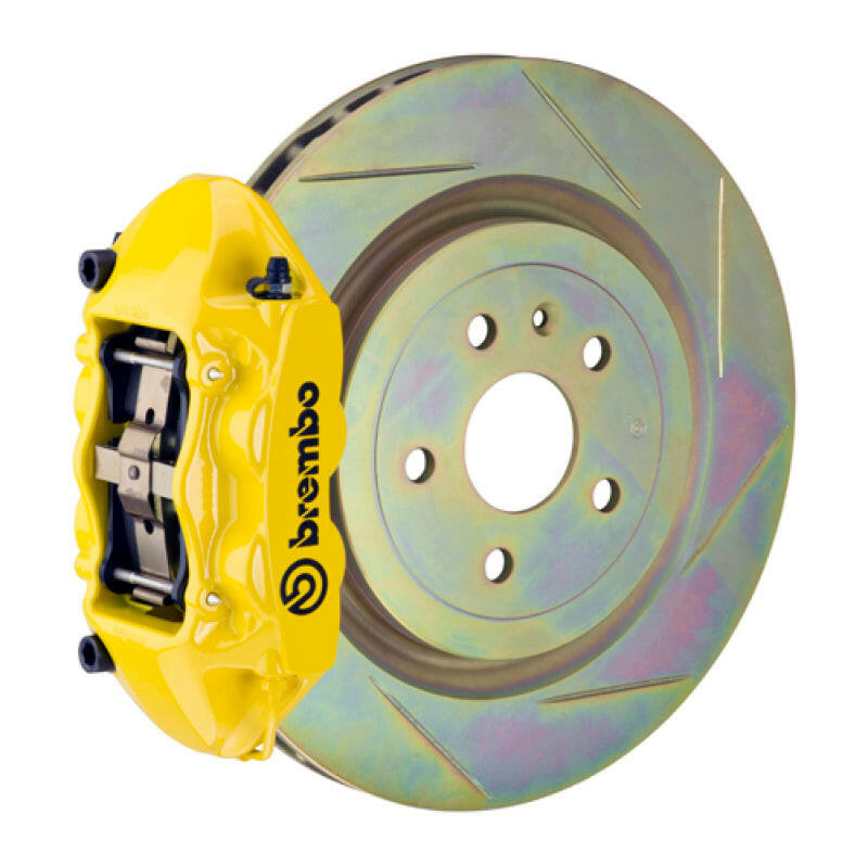 Brembo 08-13 C30 Front GT BBK 4 Piston Cast 336 x28 1pc Rotor Slotted Type-1- Yellow Brake Kits - Performance Slot Brembo