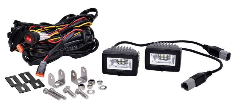 KC HiLiTES C-Series C2 LED 2in. Backup Area Flood Light 20w (Pair Pack System) - Black Light Bars & Cubes KC HiLiTES