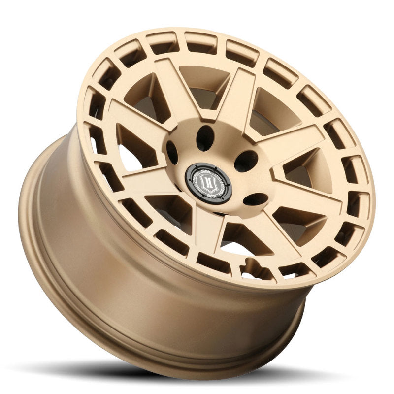 ICON Compass 17x8.5 6x5.5 0mm Offset 4.75in BS Satin Brass Wheel Wheels - Cast ICON