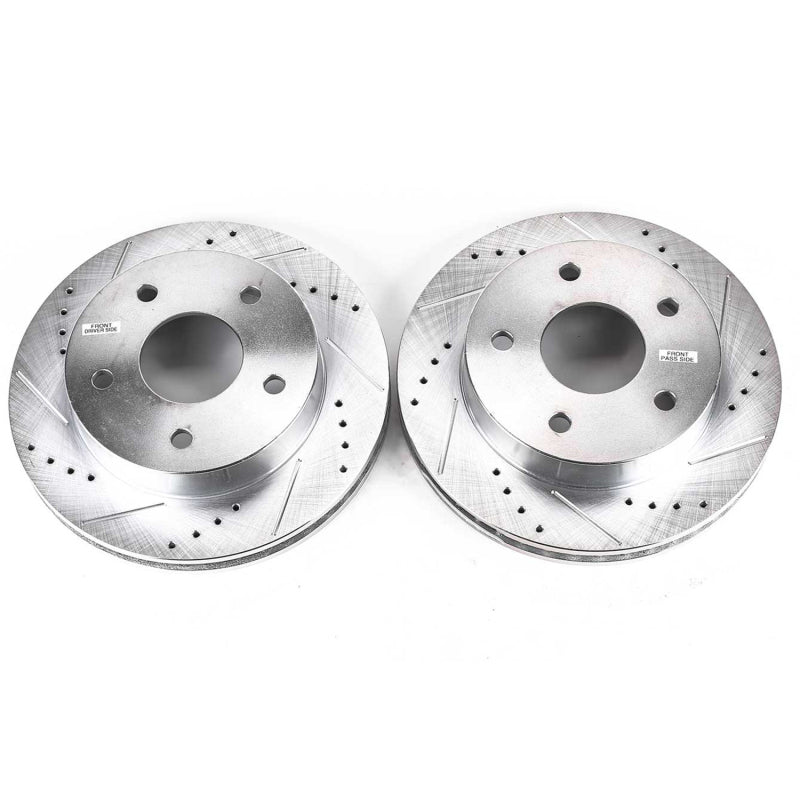 Power Stop 00-01 Dodge Ram 1500 Front Evolution Drilled & Slotted Rotors - Pair Brake Rotors - Slot & Drilled PowerStop