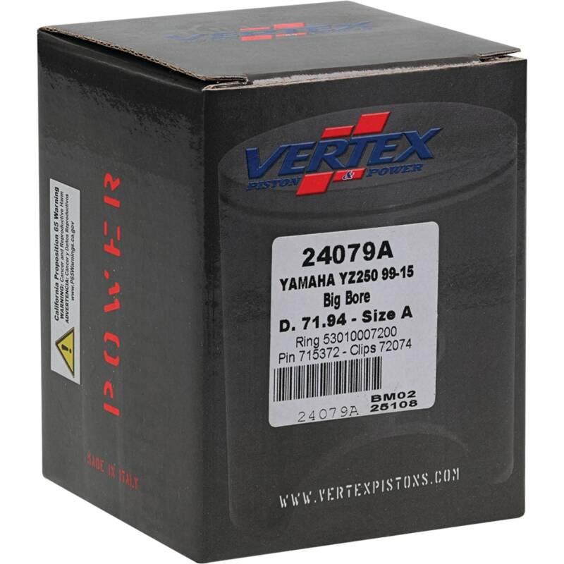 Vertex Piston 22-23 Fantic Motor XX 250 250cc +5.6mm Cast Big Bore Piston Kit 72mm. 295cc. Piston Sets - Powersports Vertex Pistons
