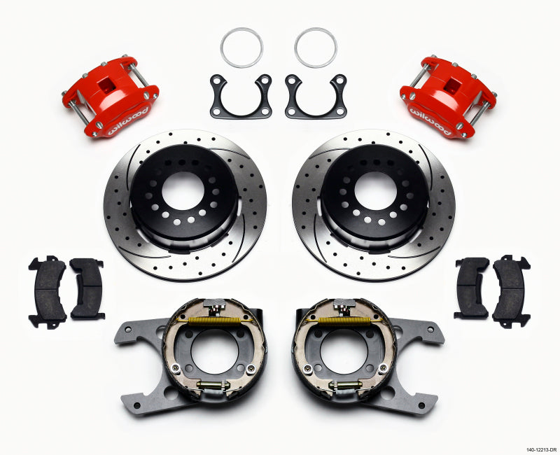 Wilwood D154 P/S P-B Kit Drilled-Red Big Ford 2.36in Offset Big Brake Kits Wilwood