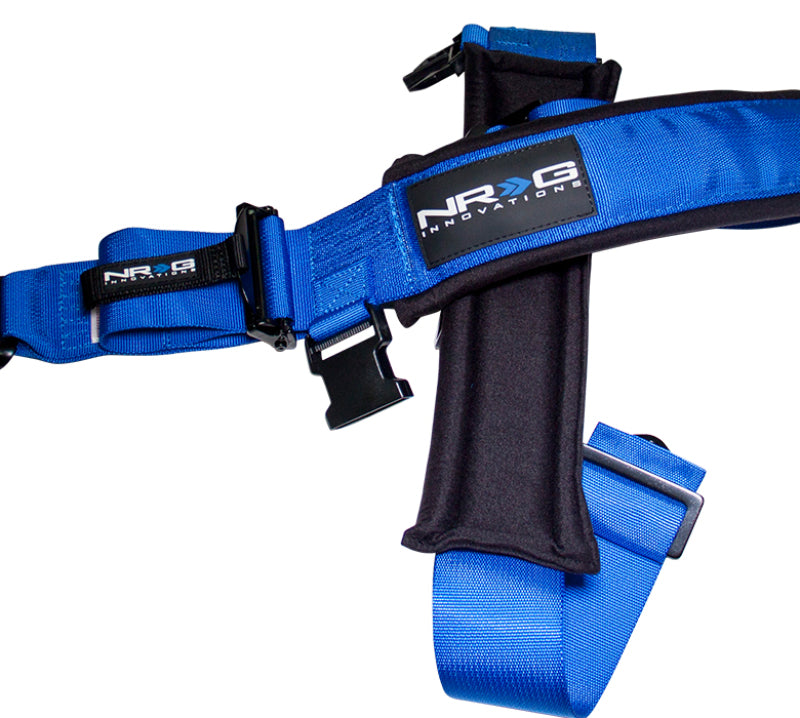 NRG SFI 16.1 5PT 3in. Padded Seat Belt Harness / Latch Link - Blue Seat Belts & Harnesses NRG