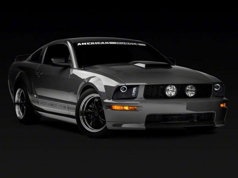 Raxiom 05-09 Ford Mustang Excluding GT500 LED Halo Projector Headlights- Black Housing (Clear Lens) Headlights Raxiom