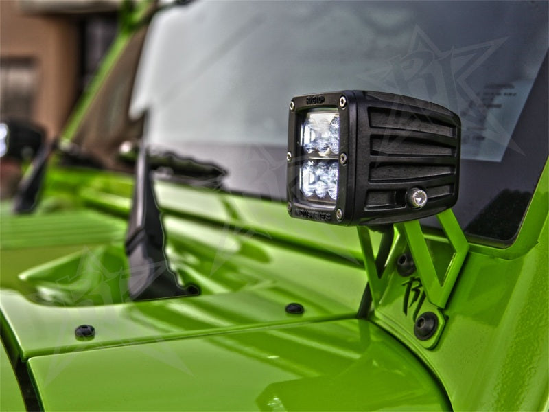 Rigid Industries Jeep JK - A-Pillar Mount Kit - Mounts set of Dually/D2 Light Mounts Rigid Industries