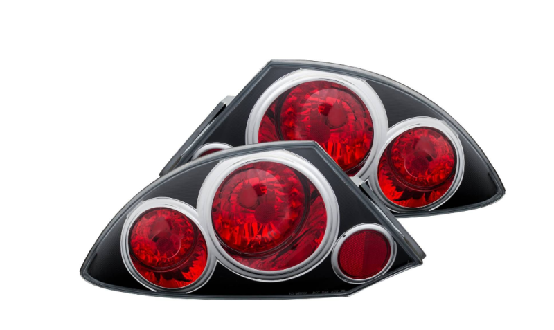 ANZO 2000-2005 Mitsubishi Eclipse Taillights Black Tail Lights ANZO